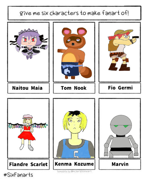 Six Fan arts