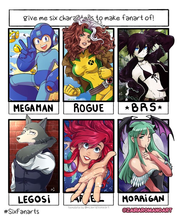 Six fan arts challenge