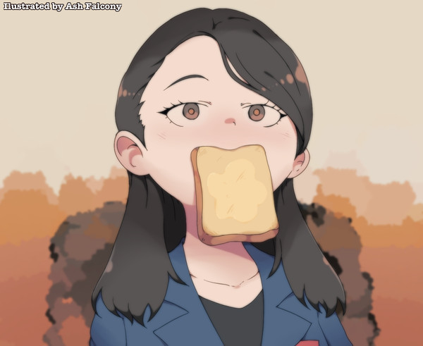 Kim yo jong with toasted bread