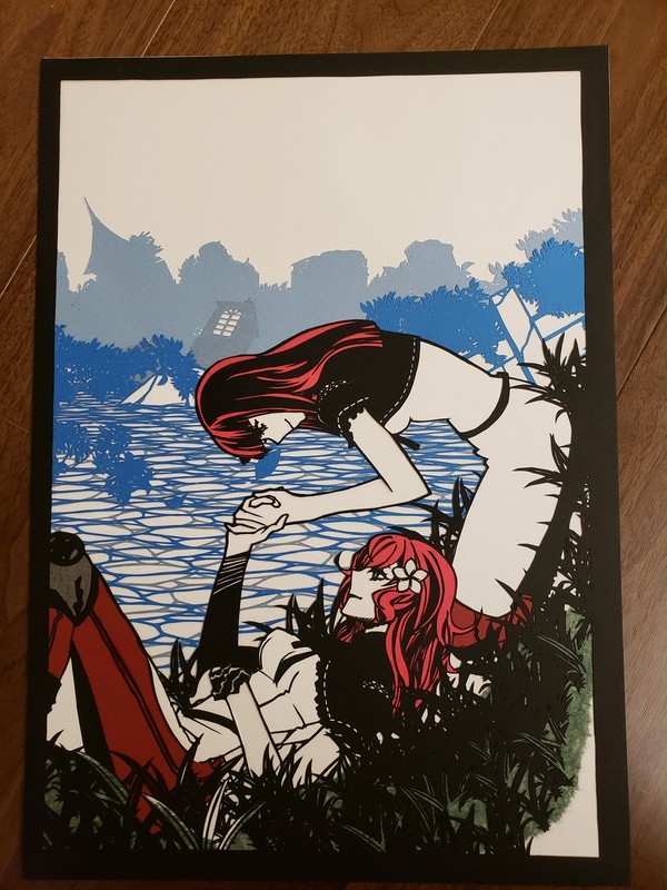 NieR10周年お祝い切り絵(デボル&ポポル、カイネ)