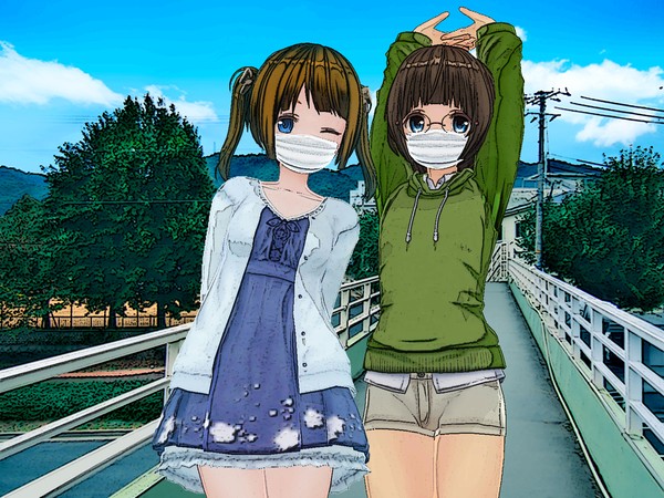 友達と散歩中