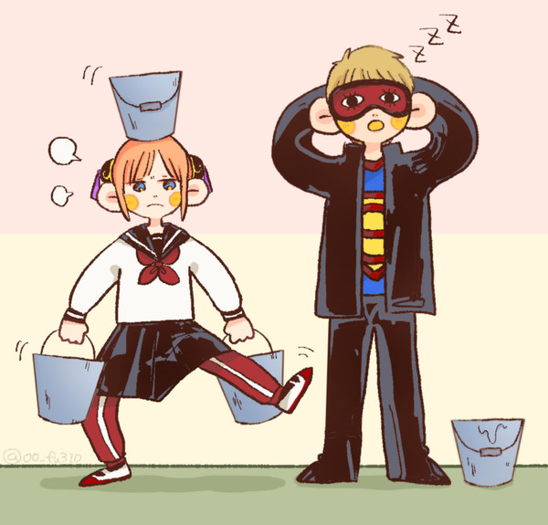 廊下に立たされる沖神
