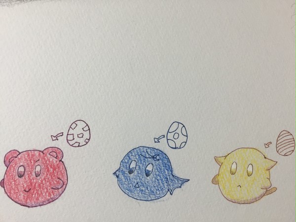 卵の中から小さな生き物が出てきた!