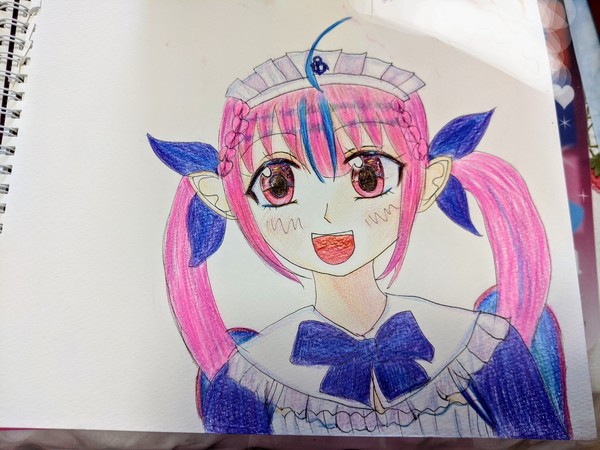 紙の空きに描いたあくあちゃん