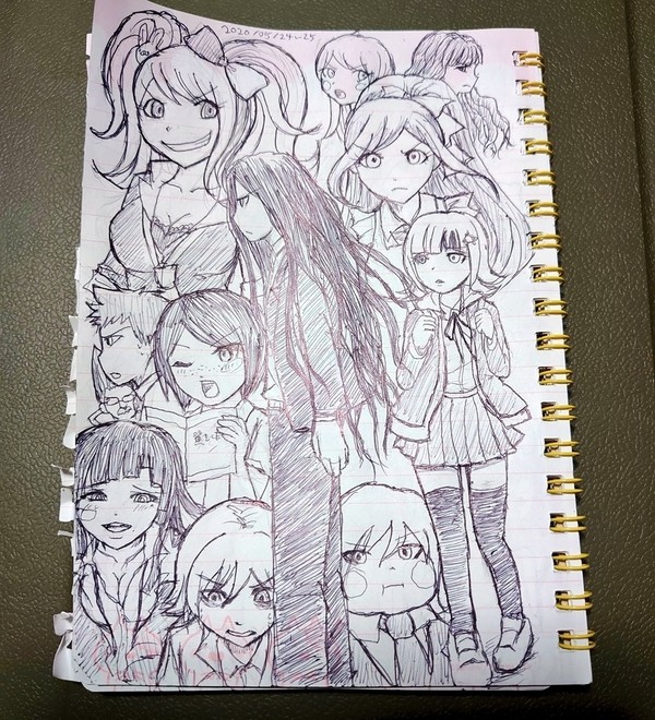 今日のお絵描き2020-05-24～25 ダンガンロンパ3絶望編