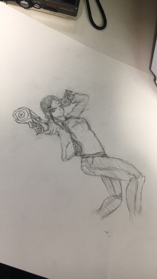 鉛筆手書き女性