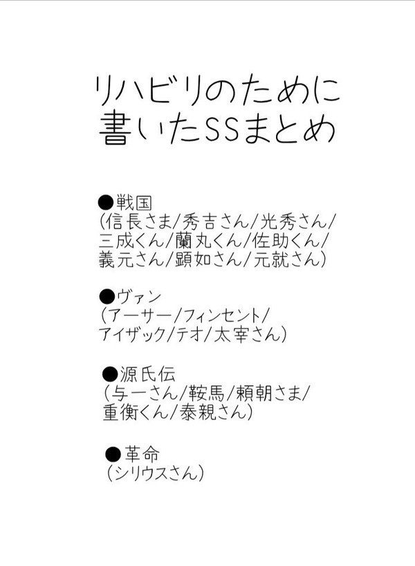 2020/05　SSまとめ