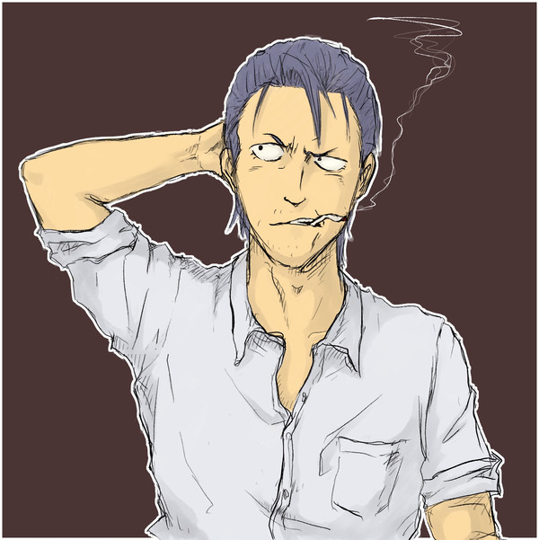 仕事に追われる男