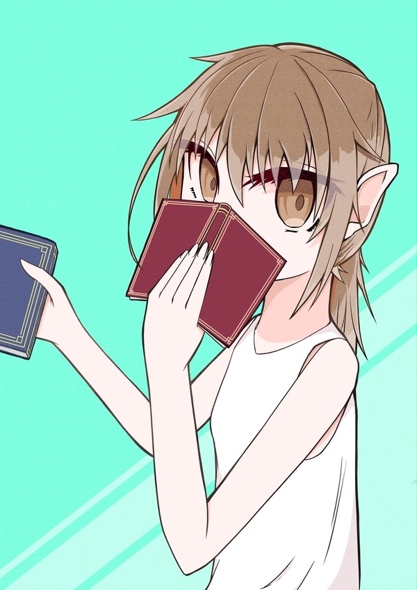図書館にて