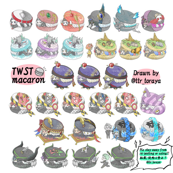 【ツイステ】 全員マカロンで挟みました 【TWST】