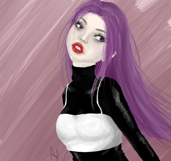 Purple haired girl