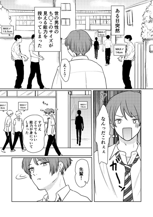 創作【ある日突然、世の男性のち○このサイズが見えてしまった話】