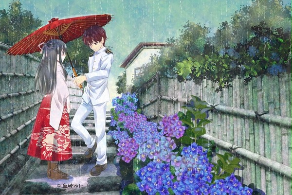 雨の中の二人