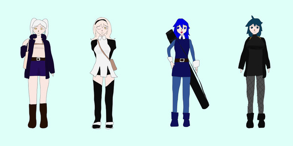 女剣士組による学生たちのクトゥルフ　キャライラスト