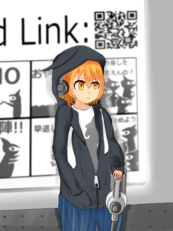 待ち惚けするオレンジの子