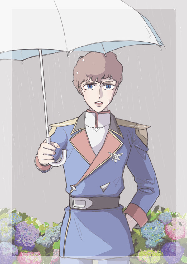 雨の中