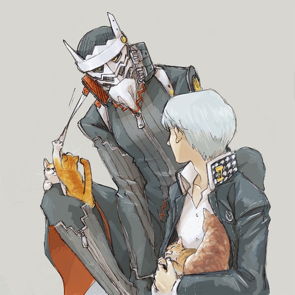 主人公とイザナギと猫