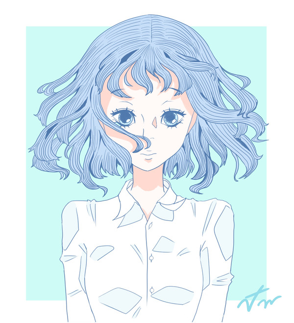 揺れる髪