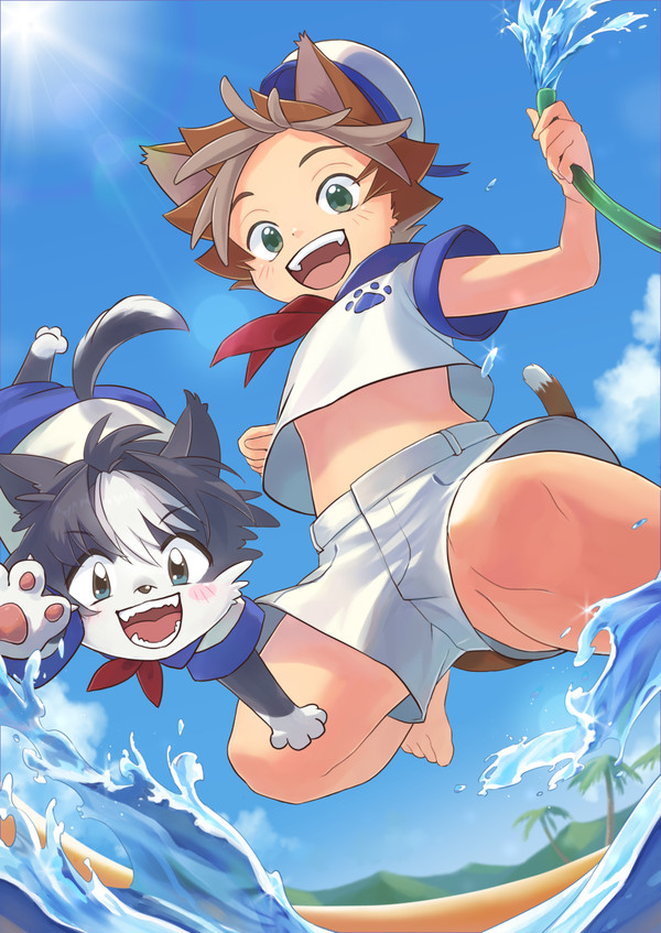 夏の日差しに輝いて