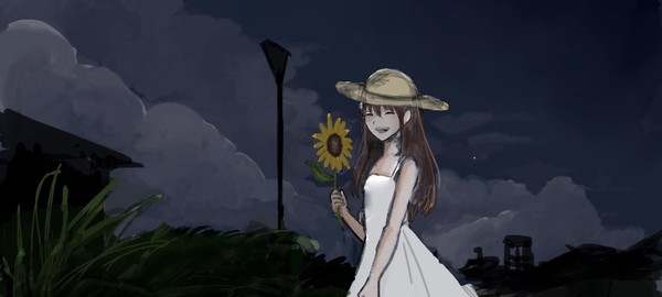 夜とひまわり