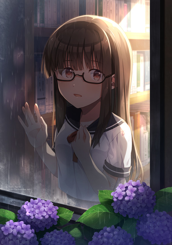 梅雨の図書室