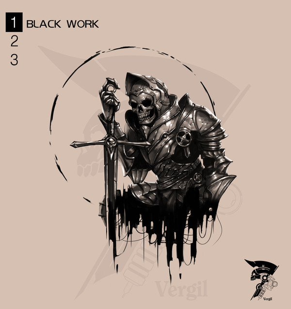 tattoo design_Skeleton Warrior
