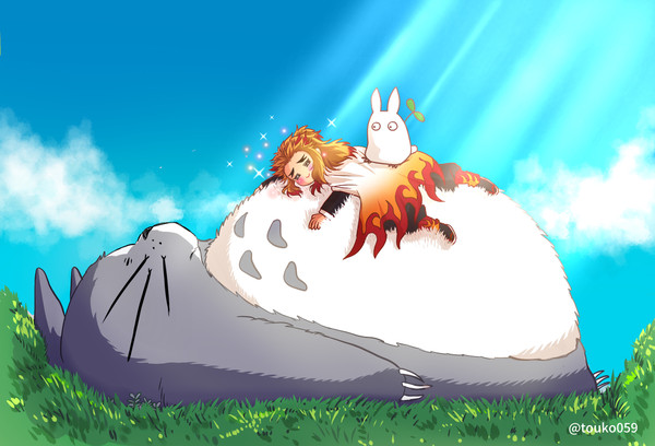 モフモフに癒されたい煉獄さん