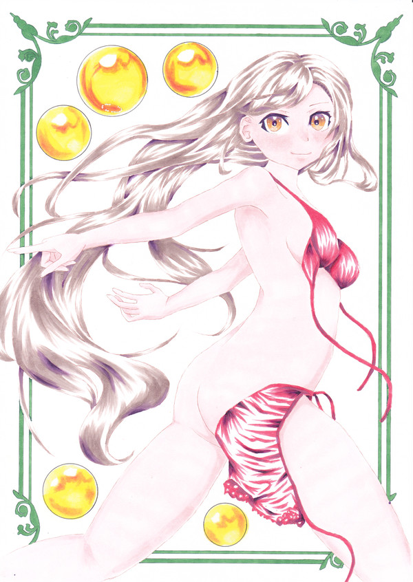 水着が脱げそうな女の子