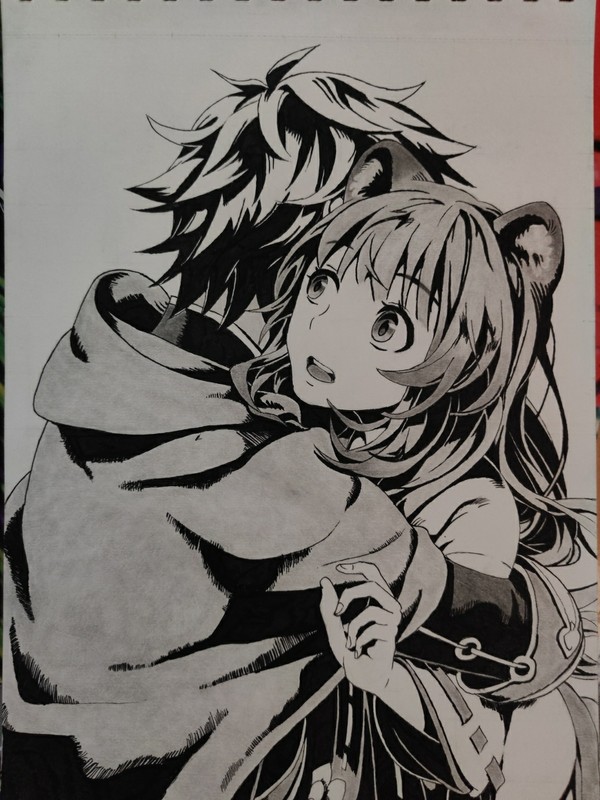Naofumi Iwatani and Raphtalia