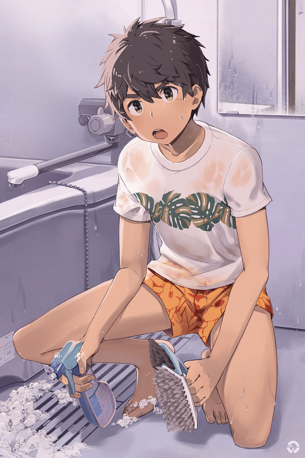 風呂掃除セット(少年のすがた)