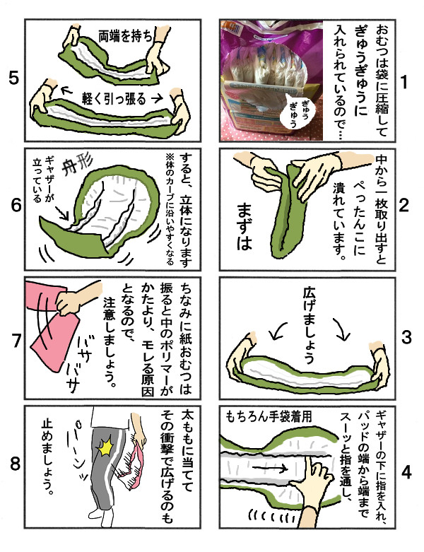 テープ式おむつの付け方・完全版