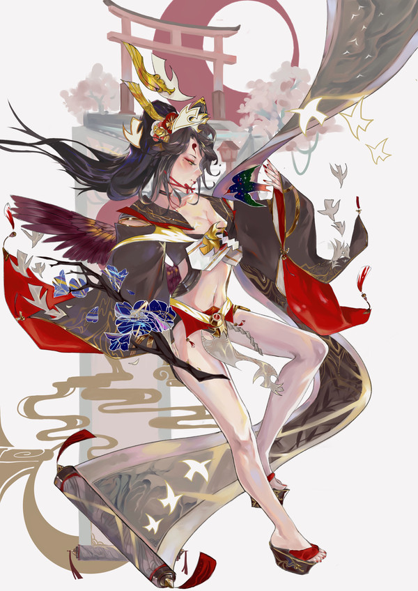 阴阳师花鸟卷自设皮肤-纸鸢画卷