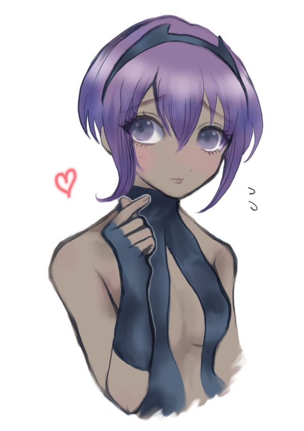 指ハートして