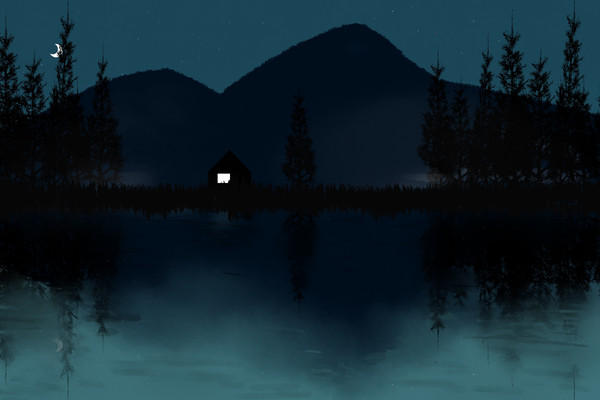 湖畔の夜