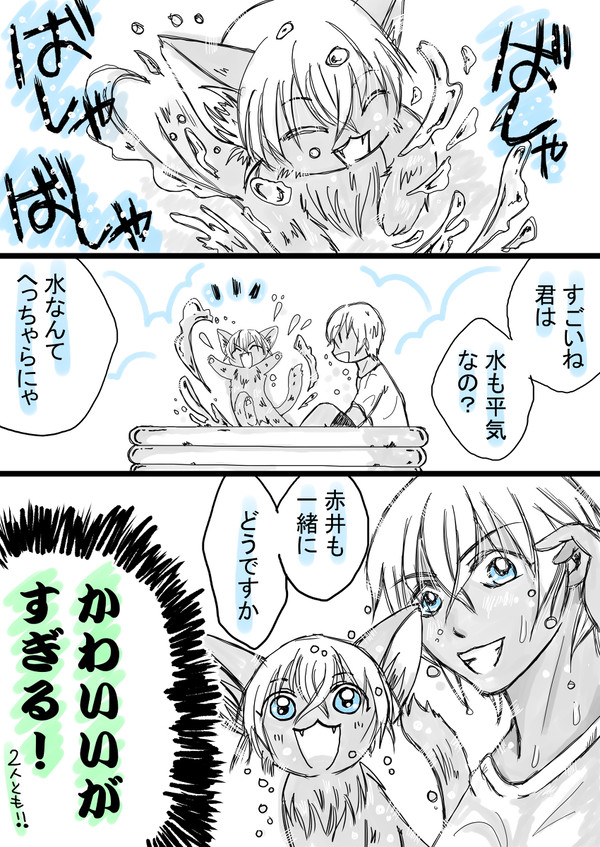 えふびーにゃいと水遊び