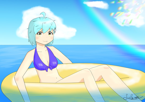 浮き輪と月城