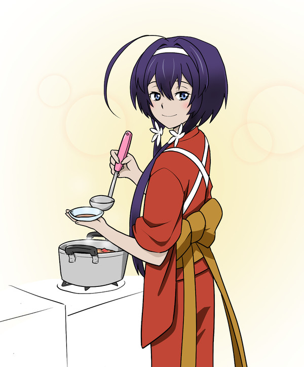 台所に立つ鏡花ちゃん