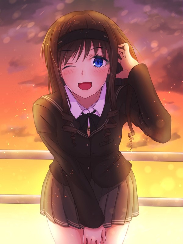 森島はるかと夕暮れにて - 1/1