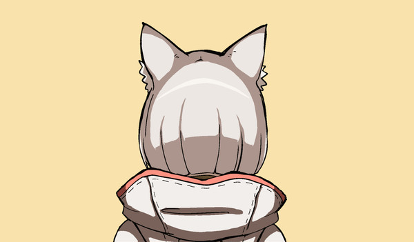 振り向きピースするニア