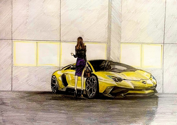 美女とランボルギーニ　Woman and Lamborghini