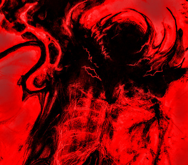 little bloody-red scraps