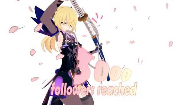 3000 followers reached（人物配布）！！