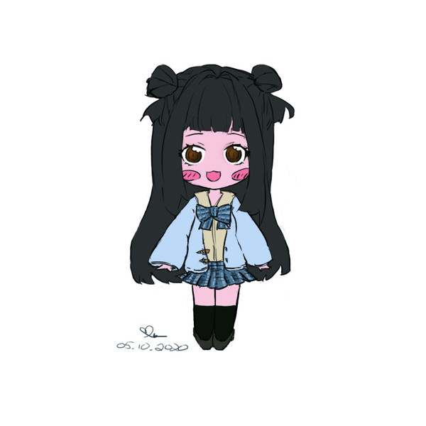 quick doodle chibi self-portrait