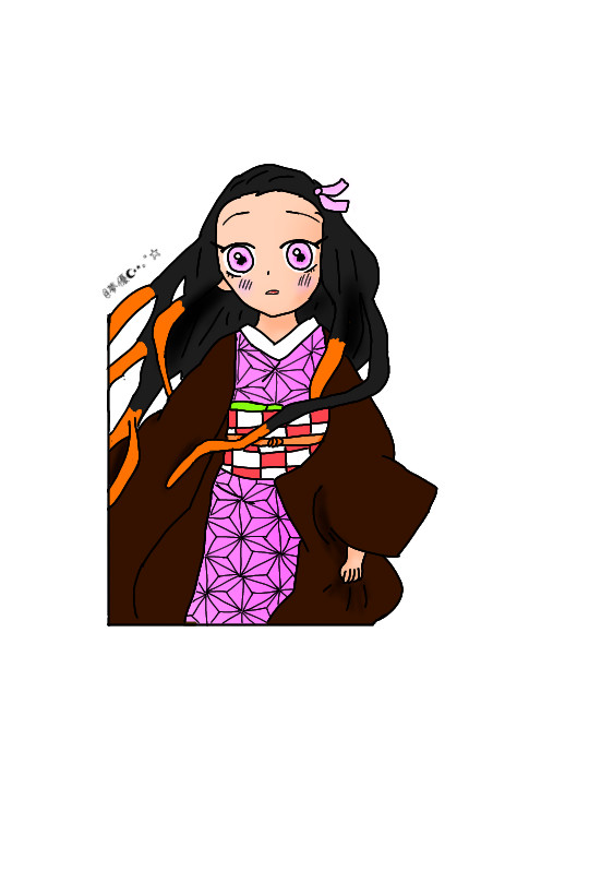 自分の絵柄で禰豆子ちゃん描いてみた