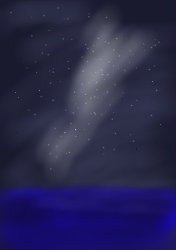 海の上の夜空