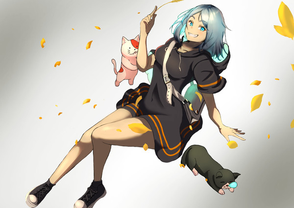 猫と戯れ