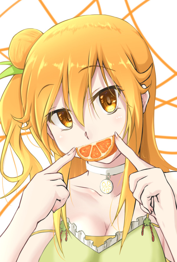 ミカンさんの前にあるミカン