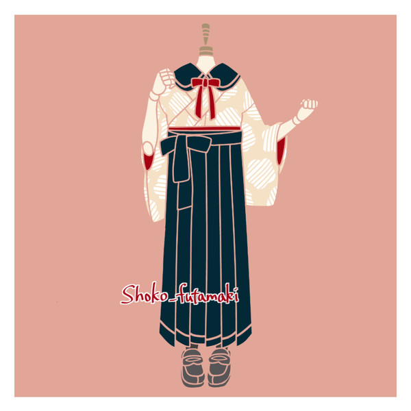 セーラー服風袴コーデ