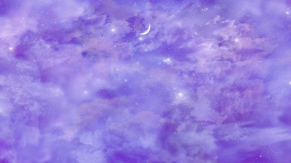 楝色の夜空と三日月