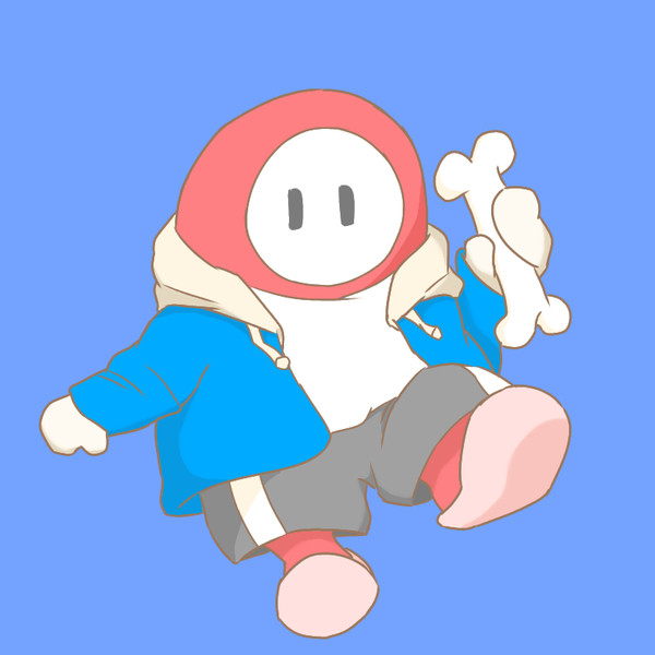 どこかのスケルトンみたいな服装のguy